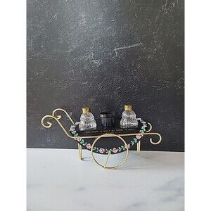 Push Cart Floral Salt And Pepper Shakers Vintage